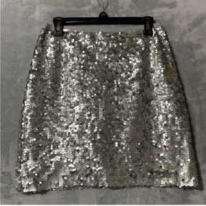 J. Crew Silver Sequin Mini Skirt